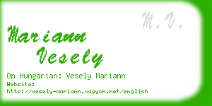 mariann vesely business card